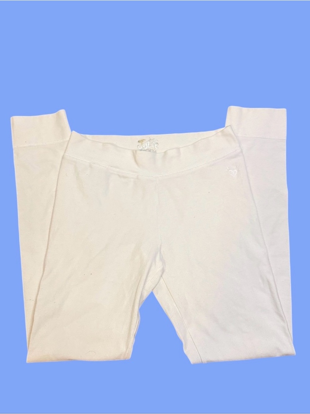 Justice Y2k athleisure white leggings girls size 14